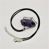 Аметист 2-5 см, необработанный, с подвеской (вощёная нить), Уругвай [Фиолетовый потенциал], сила влияния 12-15 1675