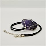 Аметист 2-5 см, необработанный, с подвеской (вощёная нить), Уругвай [Фиолетовый потенциал], сила влияния 12-15 1675