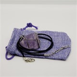 Аметист 3-5 см, необработанный, с подвеской (вощёная нить), Бразилия [Фиолетовый потенциал], сила влияния 8-10 1674